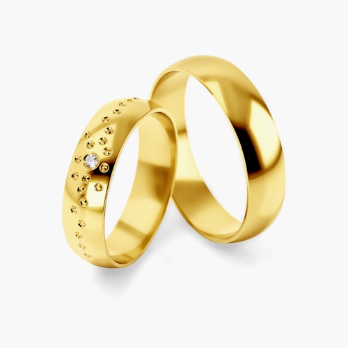 Obrączki ślubne: złote, okrągłe, 5 mm